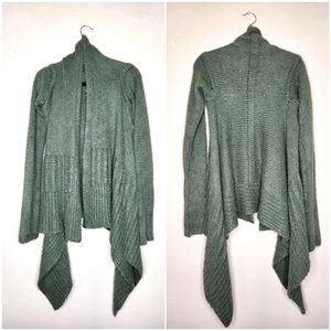 Rick Owens 100% SILK KNIT Knitted Cardigan Open Waterfall Green Sweater XS